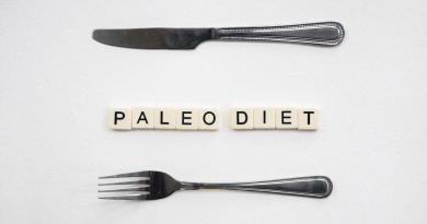Fourchette et couteau avec écrit "Paleo diet"